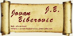 Jovan Biberović vizit kartica